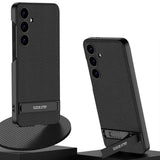 Galaxy S24 Kılıf Zore Kamera Korumalı Leather Dikey Standlı Ays Kapak Siyah