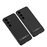 Galaxy S24 Kılıf Zore Kamera Korumalı Leather Dikey Standlı Ays Kapak Siyah
