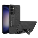 Galaxy S24 Kılıf Zore Kıpta Standlı Kapak Siyah Karbon