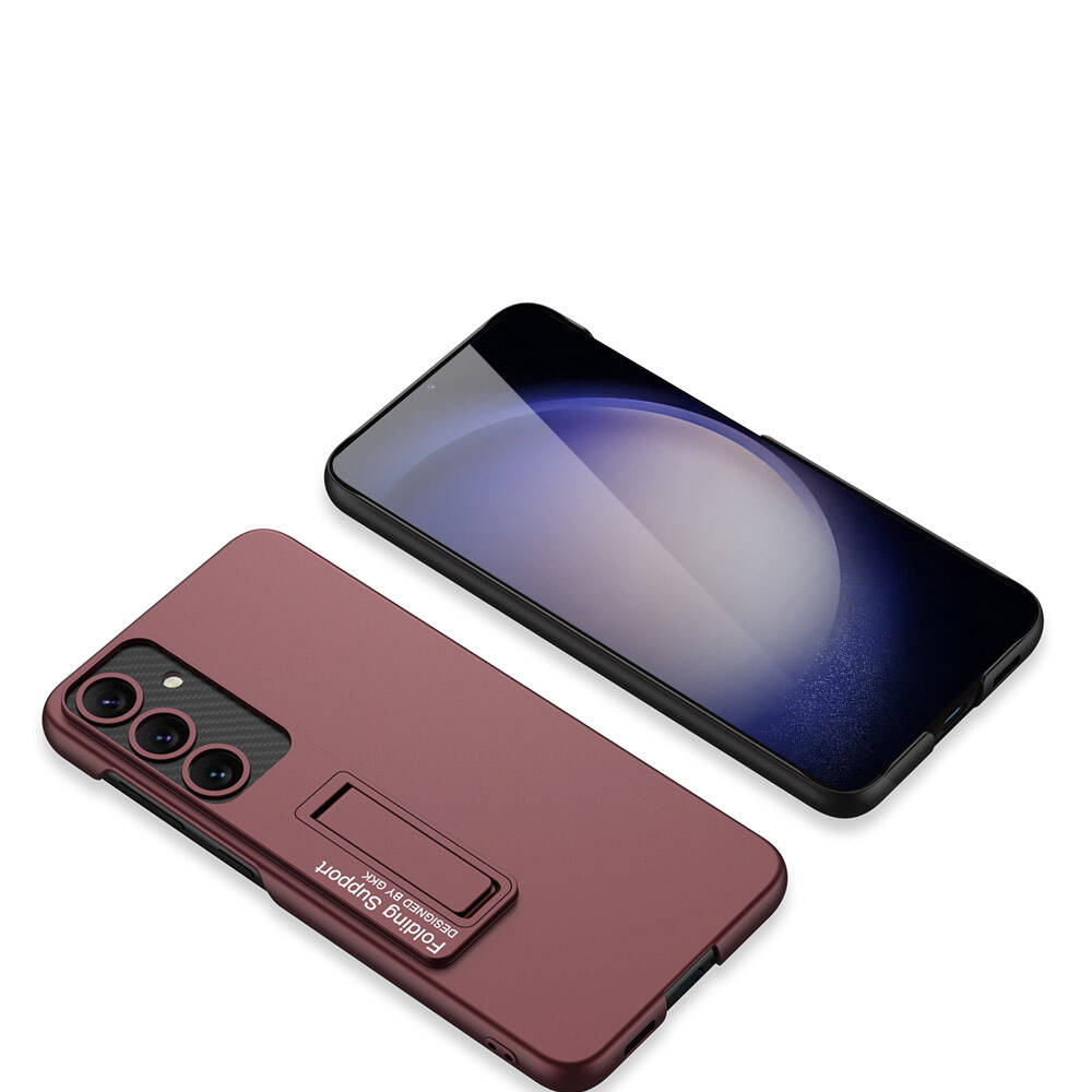 Galaxy S24 Kılıf Zore Standlı Ays Kapak Mürdüm