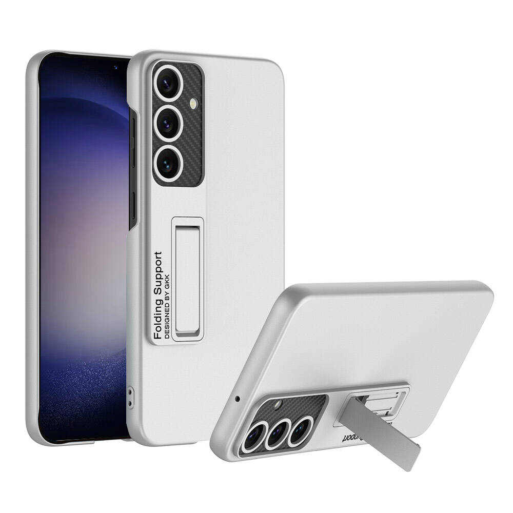 Galaxy S24 Kılıf Zore Standlı Ays Kapak Gümüş