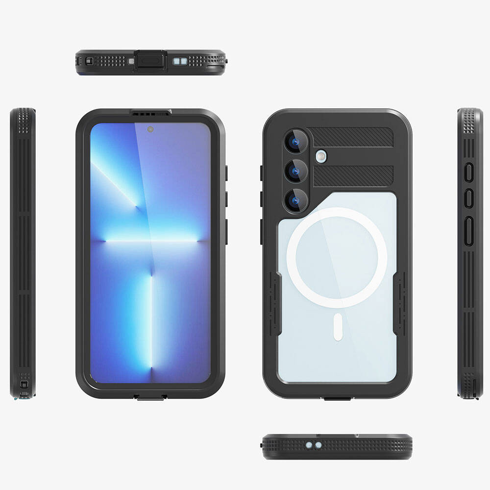 Galaxy S24 Plus M-safe Şarj Özellikli 1-1 Su Geçirmez Kılıf Siyah