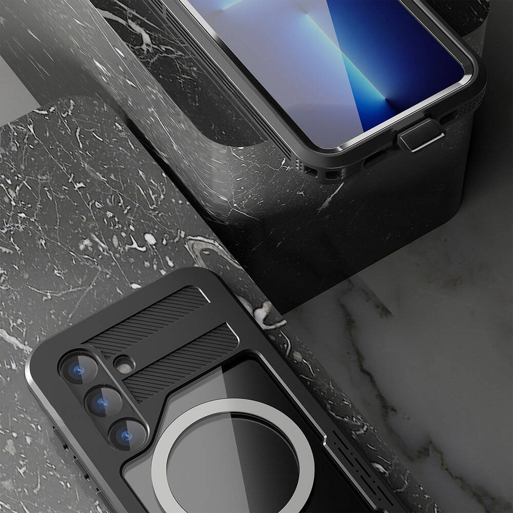 Galaxy S24 Plus M-safe Şarj Özellikli 1-1 Su Geçirmez Kılıf Siyah