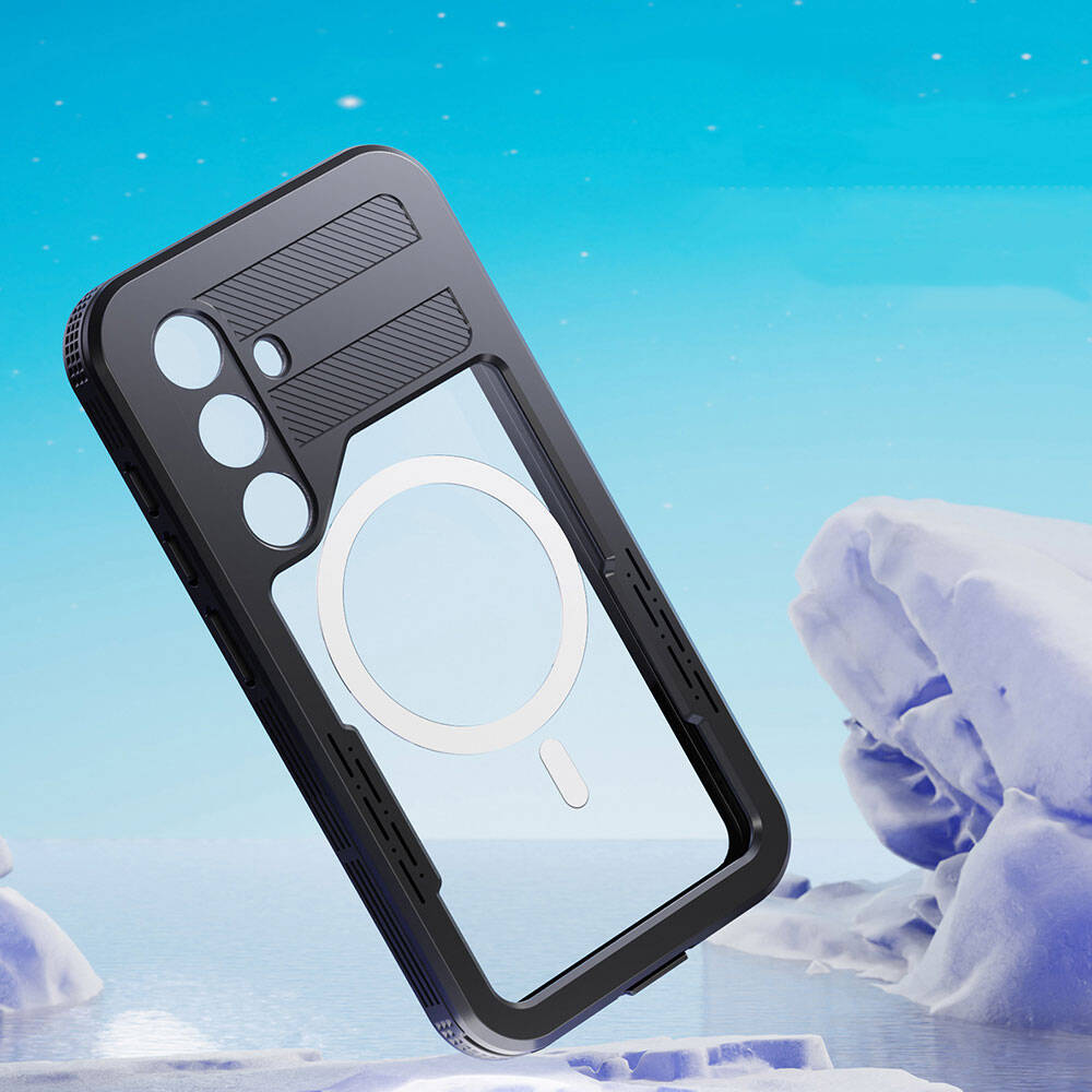 Galaxy S24 Plus M-safe Şarj Özellikli 1-1 Su Geçirmez Kılıf Siyah