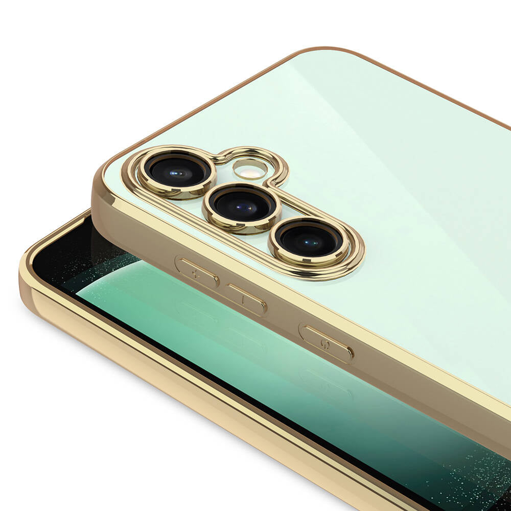 Galaxy S24 Plus Kılıf Kamera Korumalı Logo Gösteren Zore Omega Kapak Gümüş