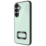 Galaxy S24 Plus Kılıf Kamera Korumalı Logo Gösteren Zore Omega Kapak Gümüş