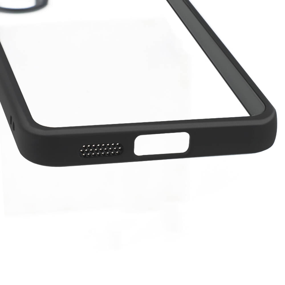 Galaxy S24 Plus Kılıf Kamera Korumalı Şeffaf Arka Yüzey Zore New Roll Kapak Siyah