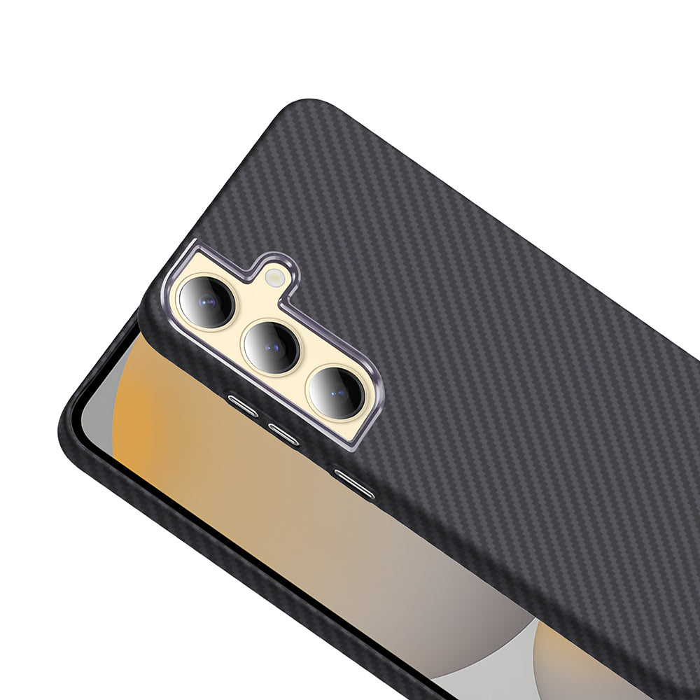 Galaxy S24 Plus Kılıf M-safe Şarj Özellikli Karbon Fiber Görünümlü Zore Gros Kapak Desert Titanyum