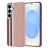 Galaxy S24 Plus Kılıf M-safe Şarj Özellikli Karbon Fiber Görünümlü Zore Nekst Kapak Gold