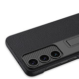 Galaxy S24 Plus Kılıf Zore Kıpta Standlı Kapak Siyah Karbon