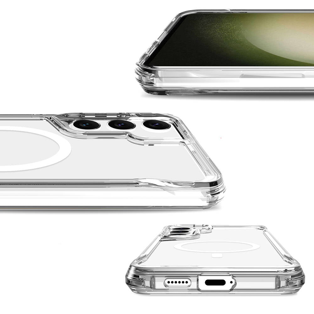 Galaxy S24 Plus Kılıf Zore M-safe Şarj Özellikli T-Max M-safe Kapak Renksiz