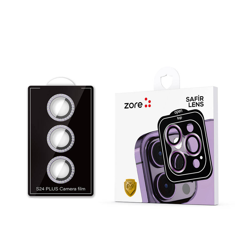 Galaxy S24 Plus Zore Diamond Kamera Lens Koruyucu Cam Filmi Sarı