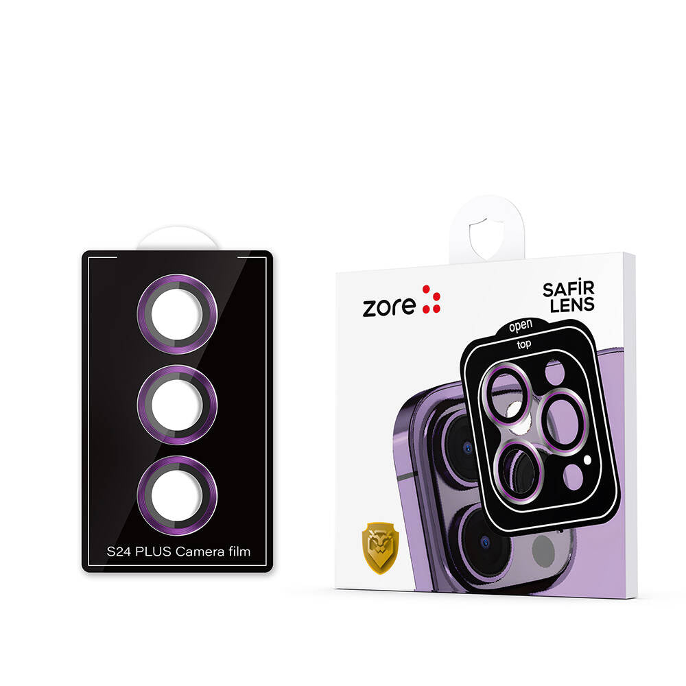 Galaxy S24 Plus Zore Kamera Lens Koruyucu Cam Filmi Mor