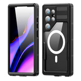 Galaxy S24 Ultra Kılıf M-safe Şarj Özellikli 1-1 Su Geçirmez Kılıf Siyah