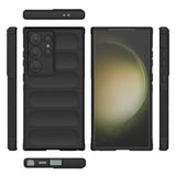 Galaxy S24 Ultra Kılıf Esnek TPU Oyuklu Arka Yüzey Tasarımlı Zore Etnik Silikon Kapak Koyu Yeşil