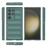 Galaxy S24 Ultra Kılıf Esnek TPU Oyuklu Arka Yüzey Tasarımlı Zore Etnik Silikon Kapak Lacivert