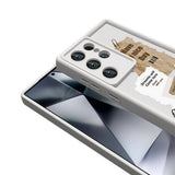 Galaxy S24 Ultra Kılıf Kamera Korumalı Baskılı Arka Yüzey Zore Klas Kapak Açık Kahve