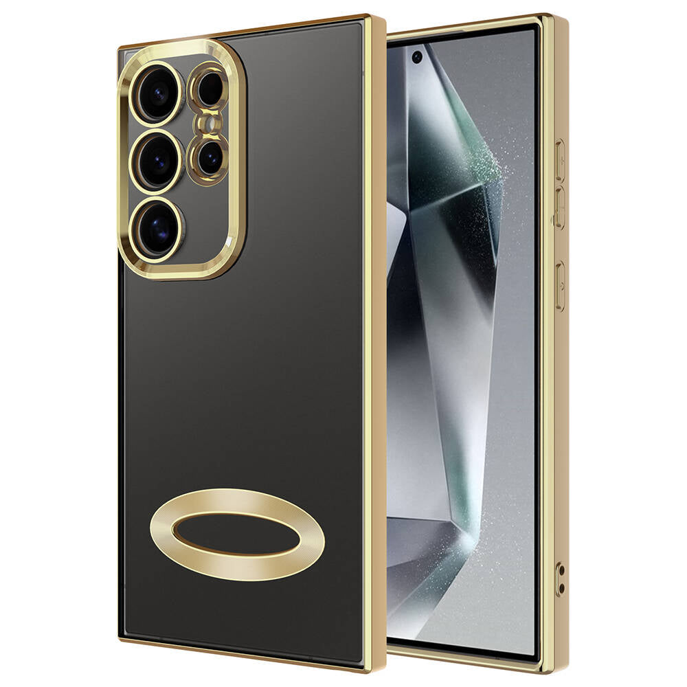 Galaxy S24 Ultra Kılıf Kamera Korumalı Logo Gösteren Zore Omega Kapak Derin Mor