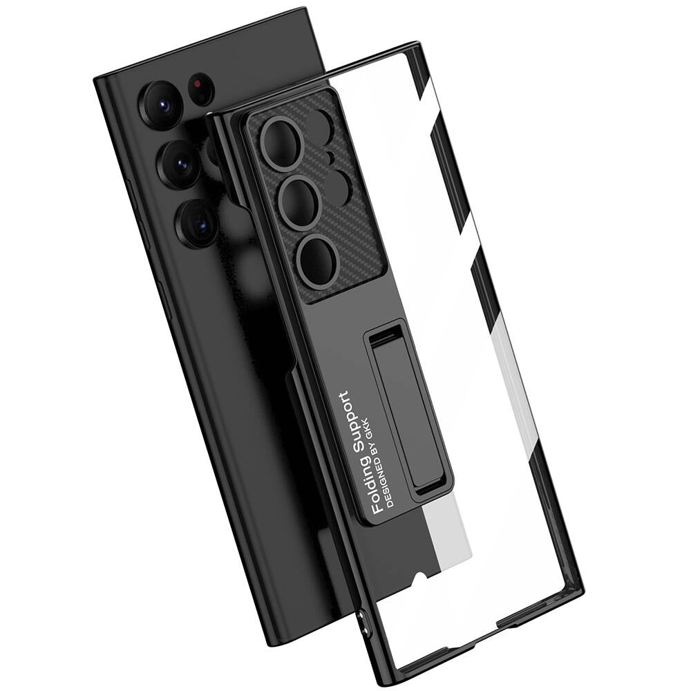 Galaxy S24 Ultra Kılıf Kamera Korumalı Şeffaf Tasarımlı Zore Lego Standlı Kapak Yeşil
