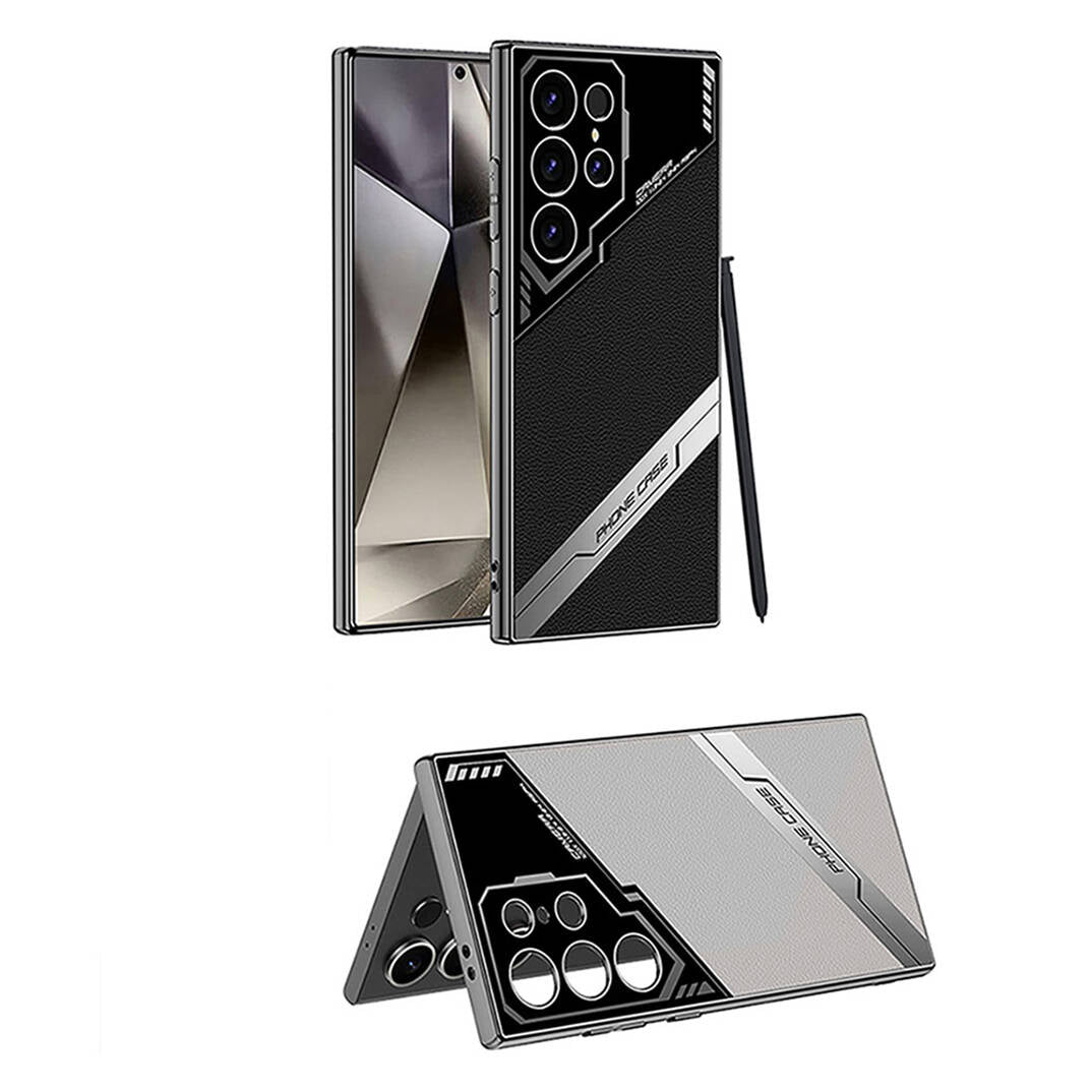 Galaxy S24 Ultra Kılıf Kamera Korumalı Suni Deri Tasarım Zore Yeni Seri Procase Kapak Siyah