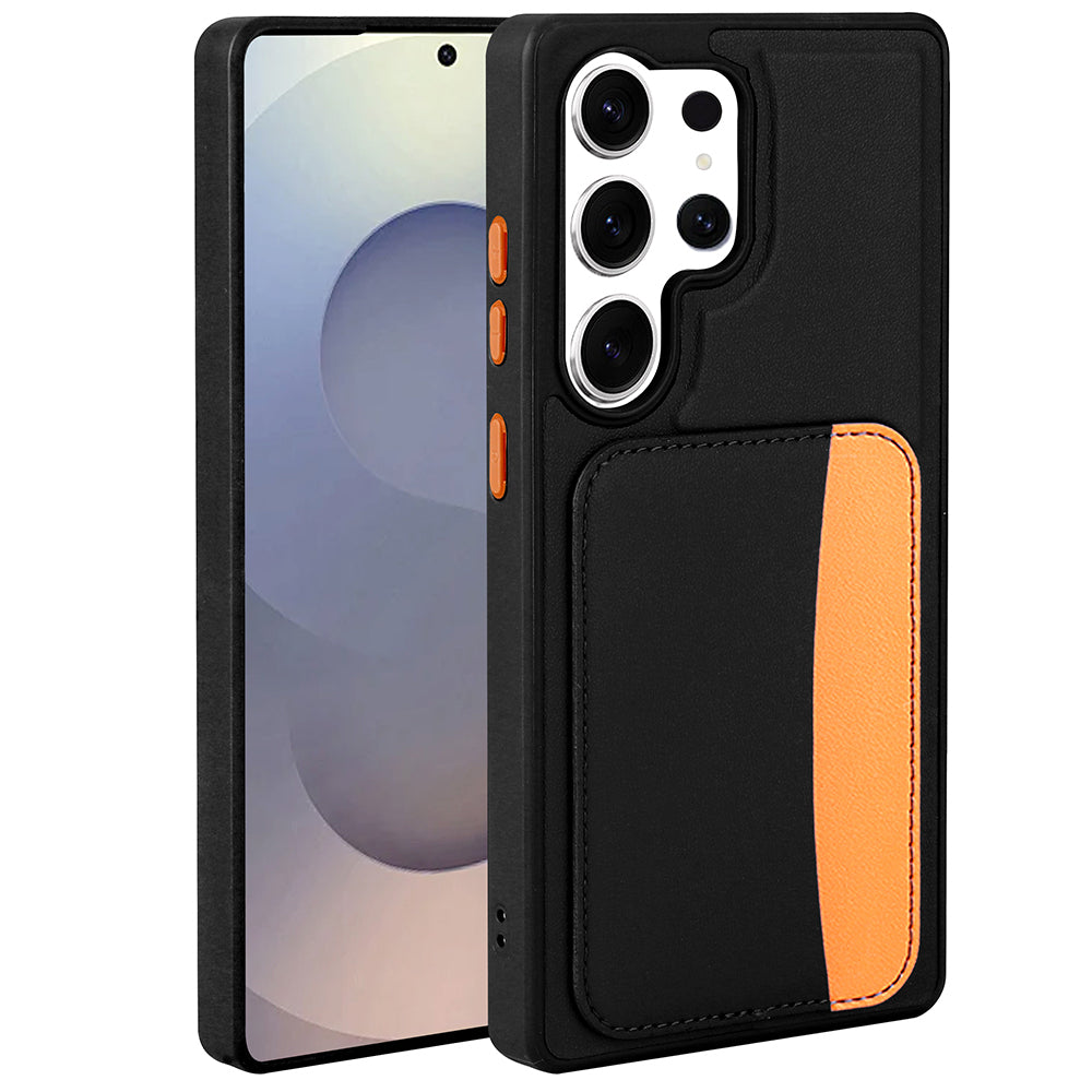 Galaxy S24 Ultra Kılıf Kartlıklı Zore X-Kart Silikon Kapak Siyah