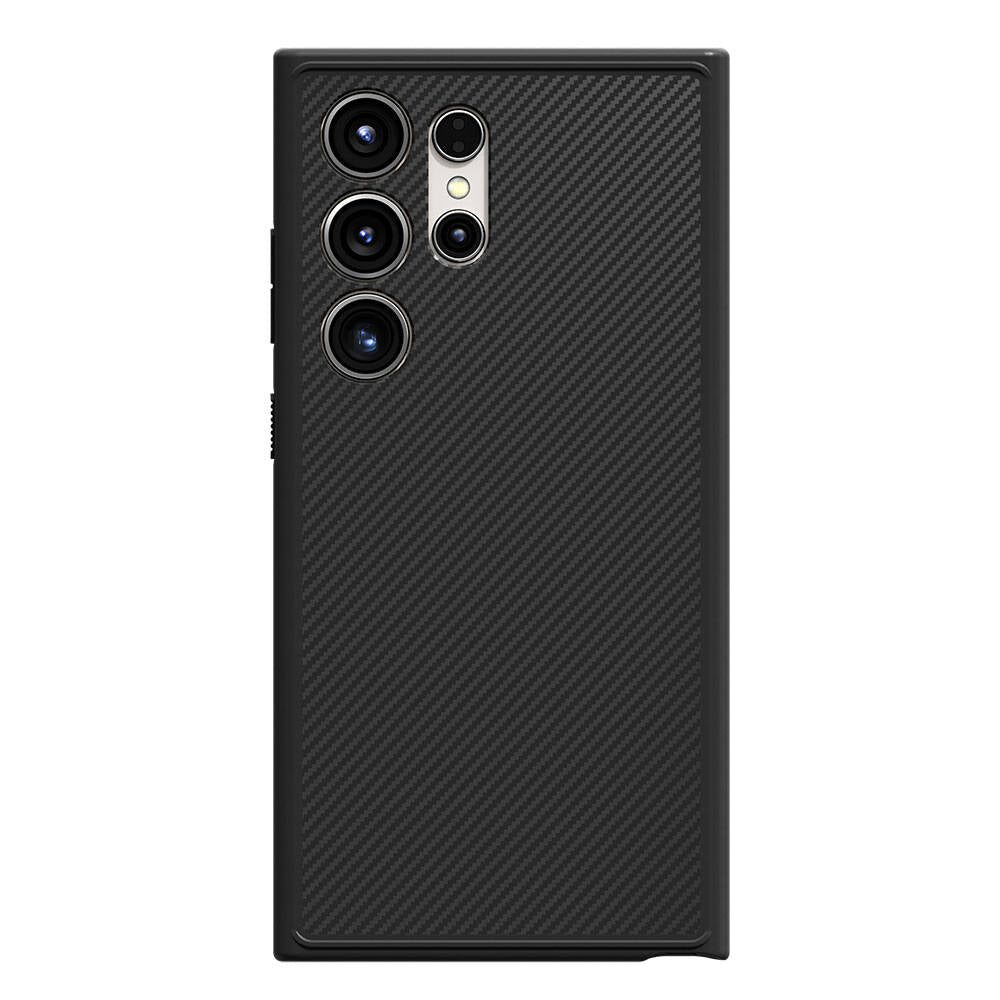 Galaxy S24 Ultra Kılıf M-safe Şarj Özellikli Karbon Fiber Görünümlü Zore T-Karbon Kapak Siyah