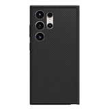 Galaxy S24 Ultra Kılıf M-safe Şarj Özellikli Karbon Fiber Görünümlü Zore T-Karbon Kapak Titanyum-Gri