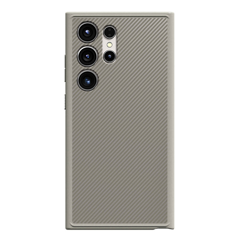 Galaxy S24 Ultra Kılıf M-safe Şarj Özellikli Karbon Fiber Görünümlü Zore T-Karbon Kapak Titanyum-Gri