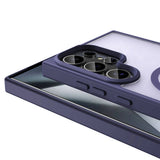 Galaxy S24 Ultra Kılıf M-safe Şarj Özellikli Mat Arka Yüzey Zore Sio Kapak Lacivert