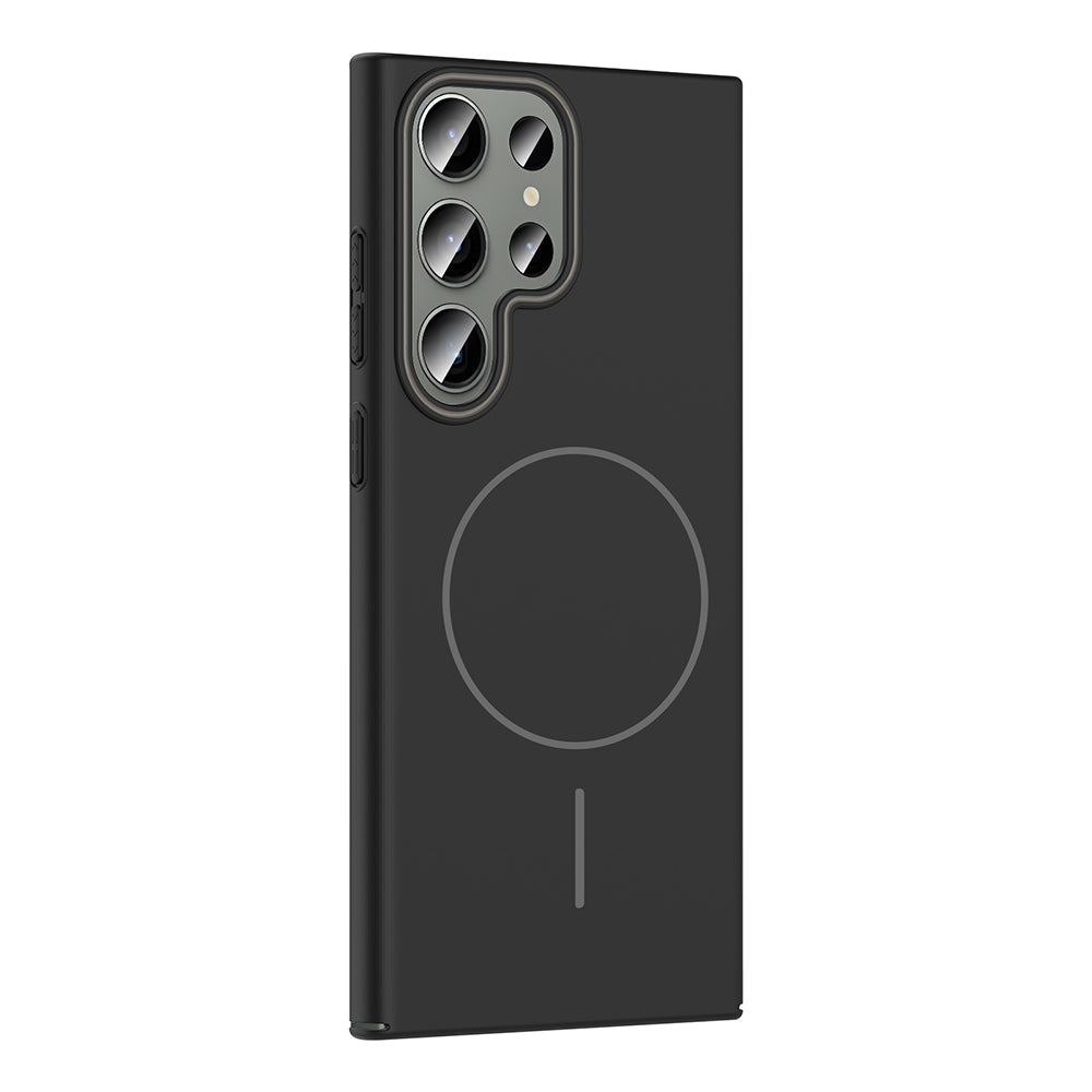Galaxy S24 Ultra Kılıf M-safe Şarj Özellikli Zore Ruby Sert Kapak Desert Titanyum
