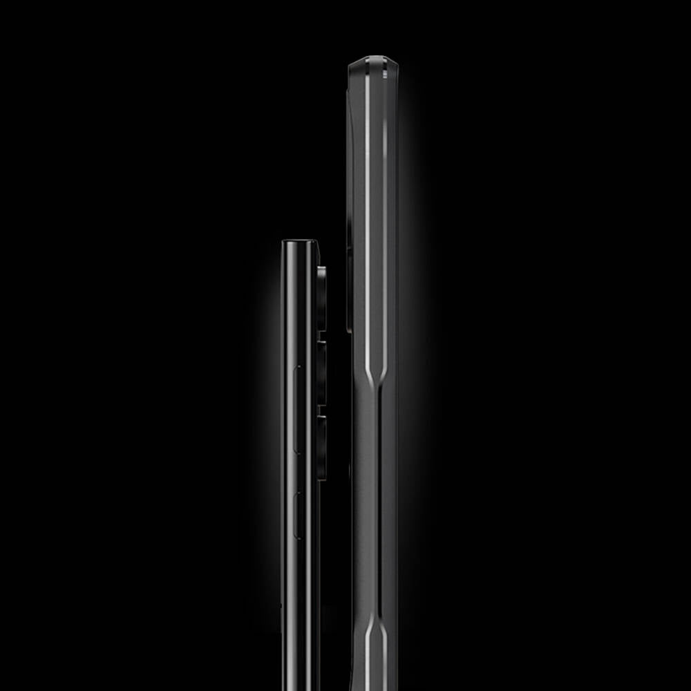 Galaxy S24 Ultra Kılıf Şeffaf Sert PC Arka Yüzey Tasarımlı Zore Edo Kapak Siyah