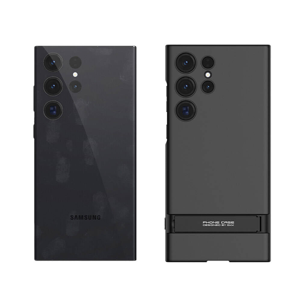 Galaxy S24 Ultra Kılıf Zore Kamera Korumalı Dikey Standlı Ays Kapak Siyah