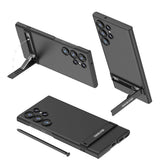 Galaxy S24 Ultra Kılıf Zore Kamera Korumalı Dikey Standlı Ays Kapak Mürdüm