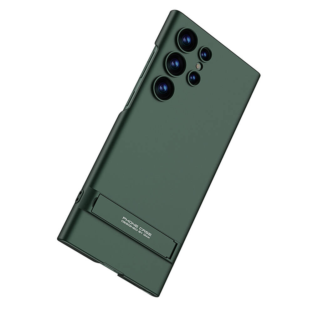Galaxy S24 Ultra Kılıf Zore Kamera Korumalı Dikey Standlı Ays Kapak Siyah