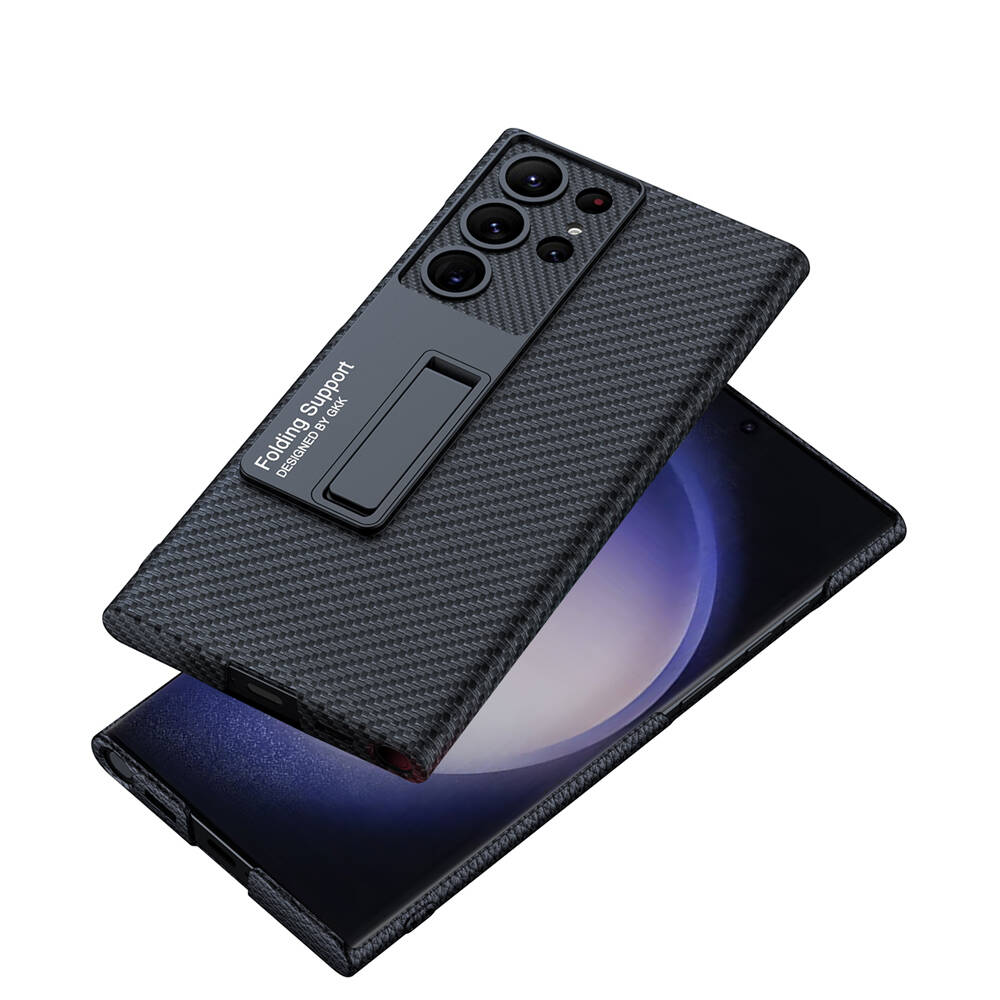 Galaxy S24 Ultra Kılıf Zore Kıpta Standlı Kapak Siyah