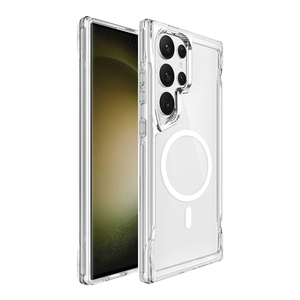 Galaxy S24 Ultra Kılıf Zore M-safe Şarj Özellikli T-Max M-safe Kapak Renksiz
