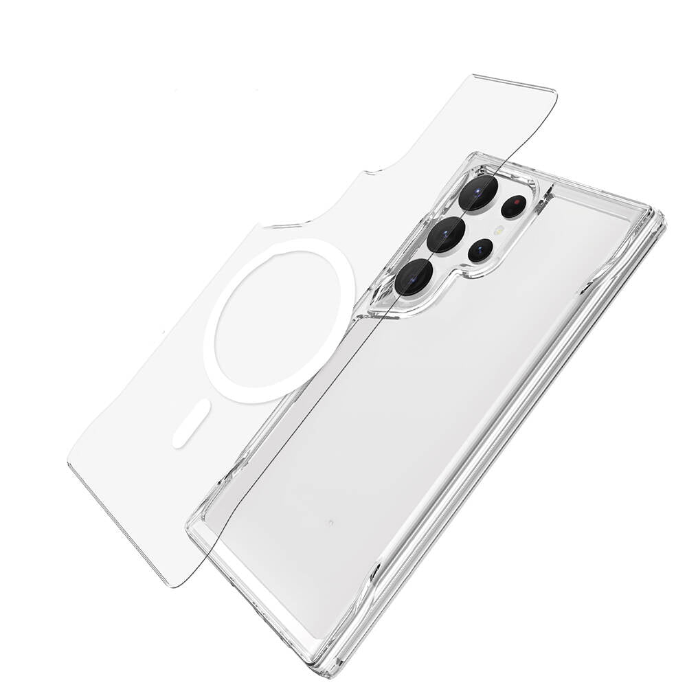 Galaxy S24 Ultra Kılıf Zore M-safe Şarj Özellikli T-Max M-safe Kapak Renksiz