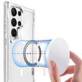 Galaxy S24 Ultra Kılıf Zore M-safe Şarj Özellikli T-Max M-safe Kapak Renksiz
