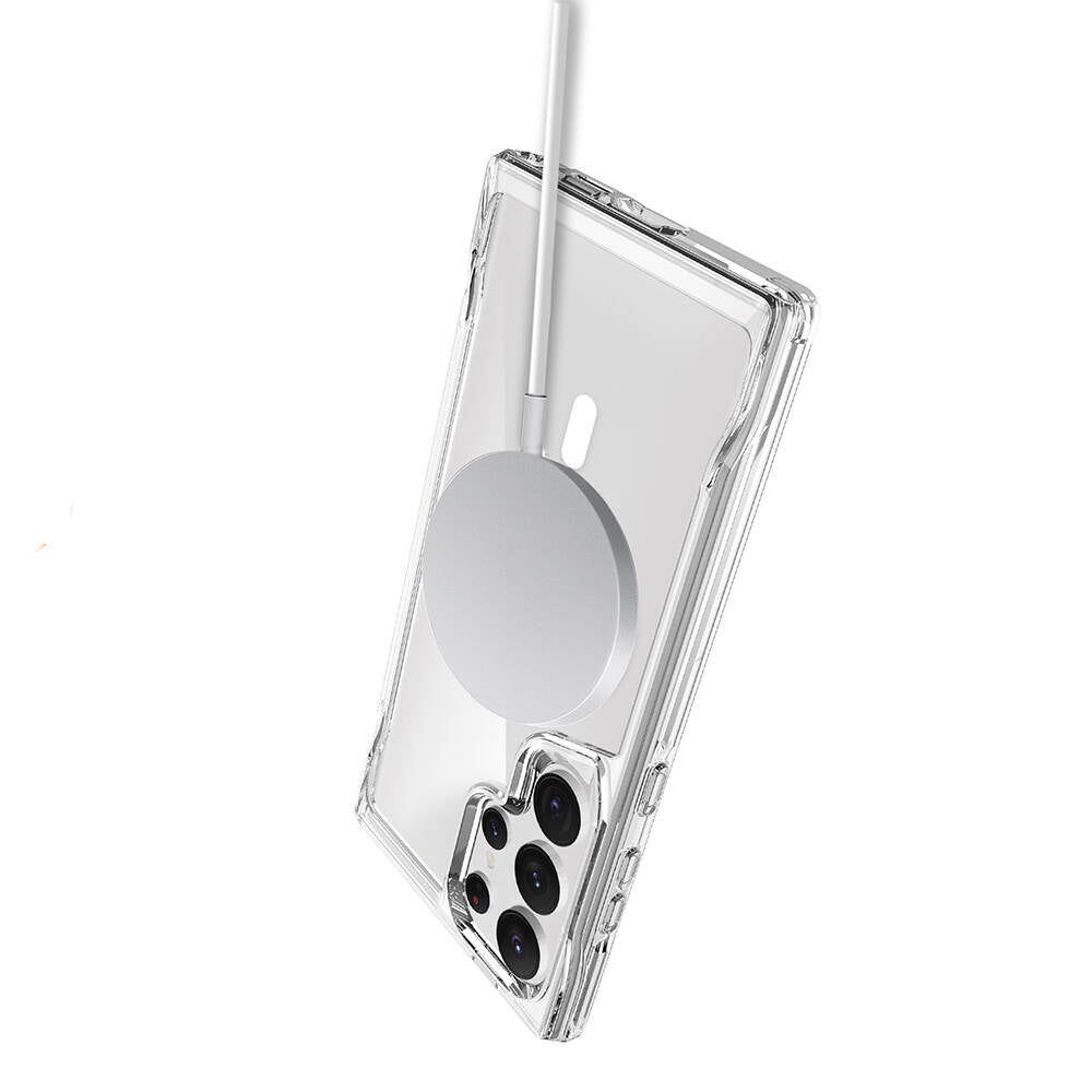 Galaxy S24 Ultra Kılıf Zore M-safe Şarj Özellikli T-Max M-safe Kapak Renksiz