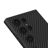 Galaxy S24 Ultra Suni Deri Arka Yüzey Zore Kartlıklı Kıpta Silikon Kapak Mürdüm