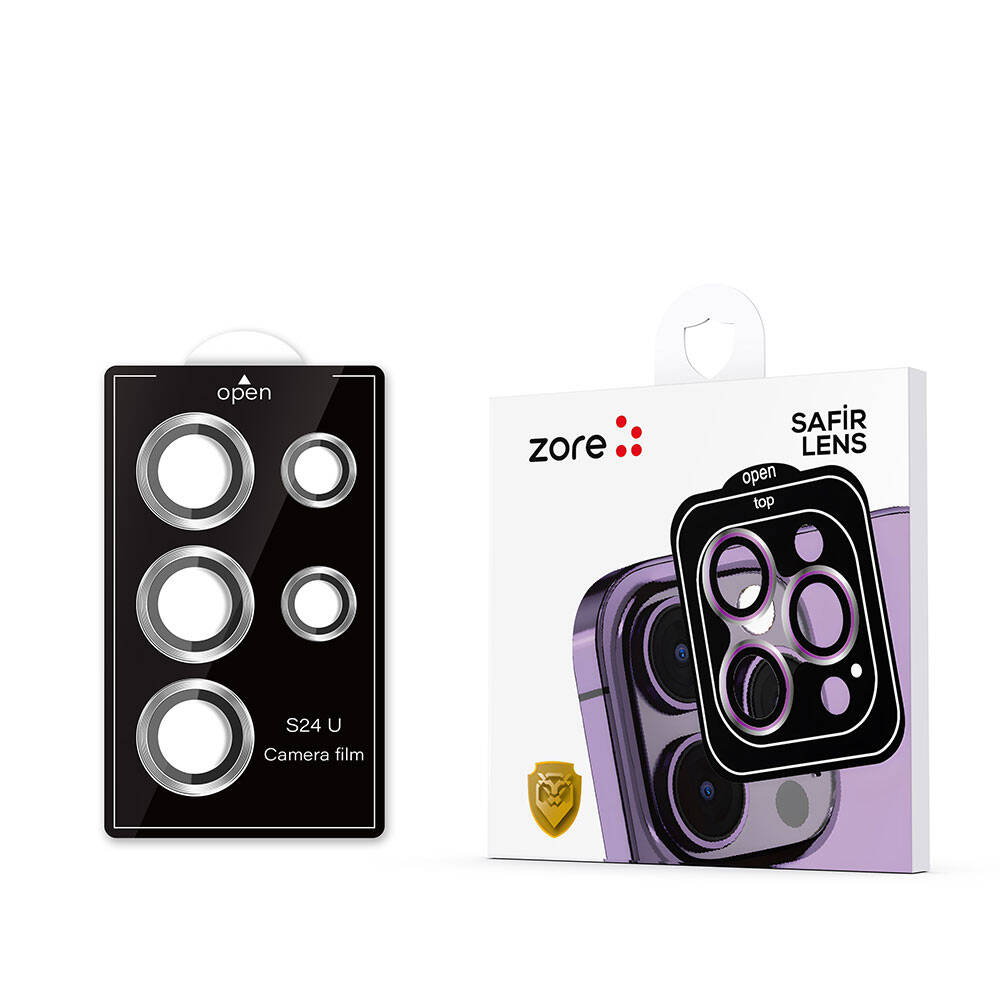 Galaxy S24 Ultra Zore Kamera Lens Koruyucu Cam Filmi Siyah