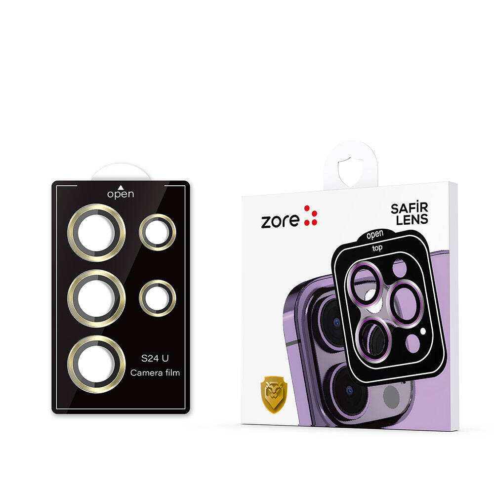 Galaxy S24 Ultra Zore Kamera Lens Koruyucu Cam Filmi Siyah