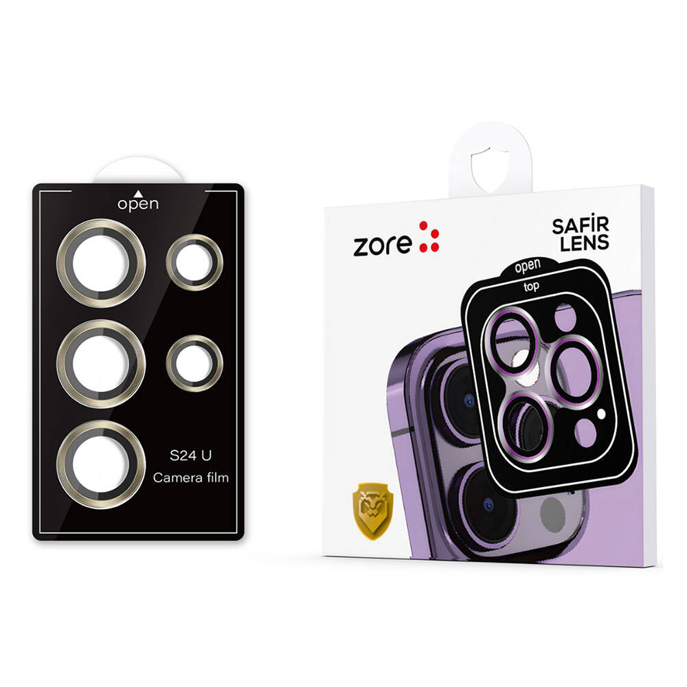 Galaxy S24 Ultra Zore Kamera Lens Koruyucu Cam Filmi Derin Mor