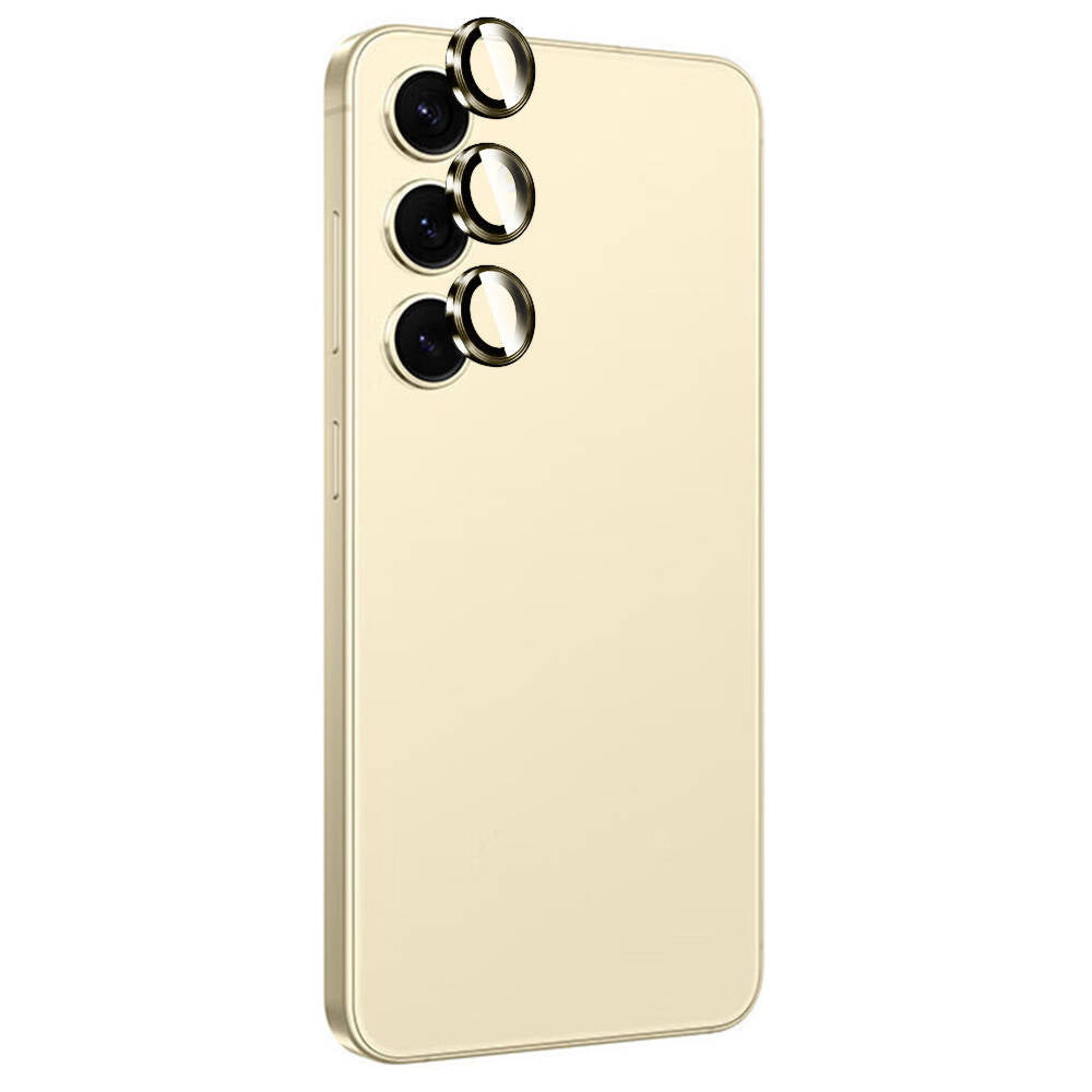 Galaxy S24 Zore Titanium Premium Temperli Kamera Lens Koruyucu Gri