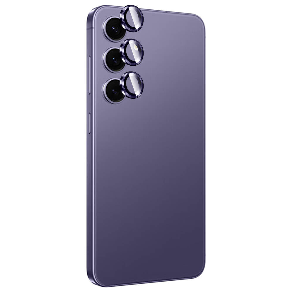 Galaxy S24 Zore Titanium Premium Temperli Kamera Lens Koruyucu Mor