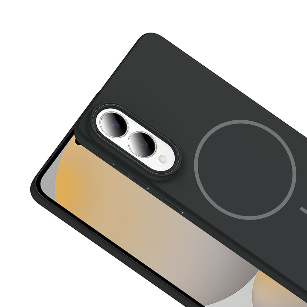 Galaxy S25 Edge Kılıf M-safe Şarj Özellikli Zore Ruby Sert Kapak Desert Titanyum