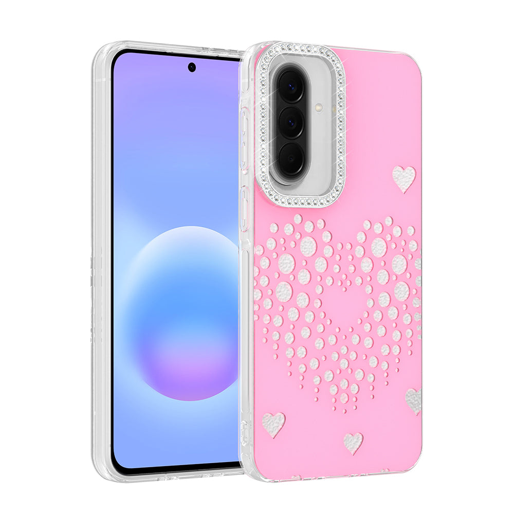 Galaxy S25 FE Kılıf Damla Taşlı Zore Rivas Sert PC Kapak Pembe