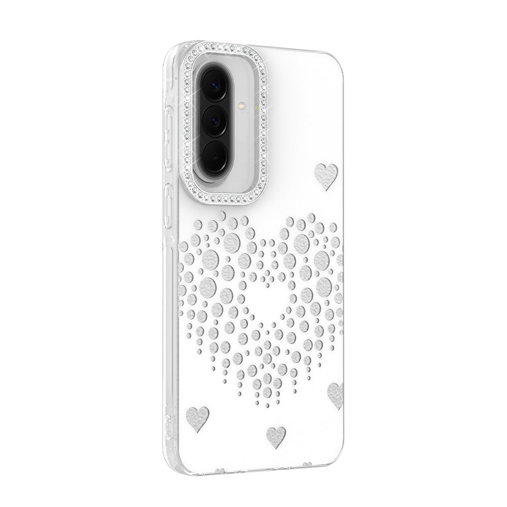 Galaxy S25 FE Kılıf Damla Taşlı Zore Rivas Sert PC Kapak Beyaz