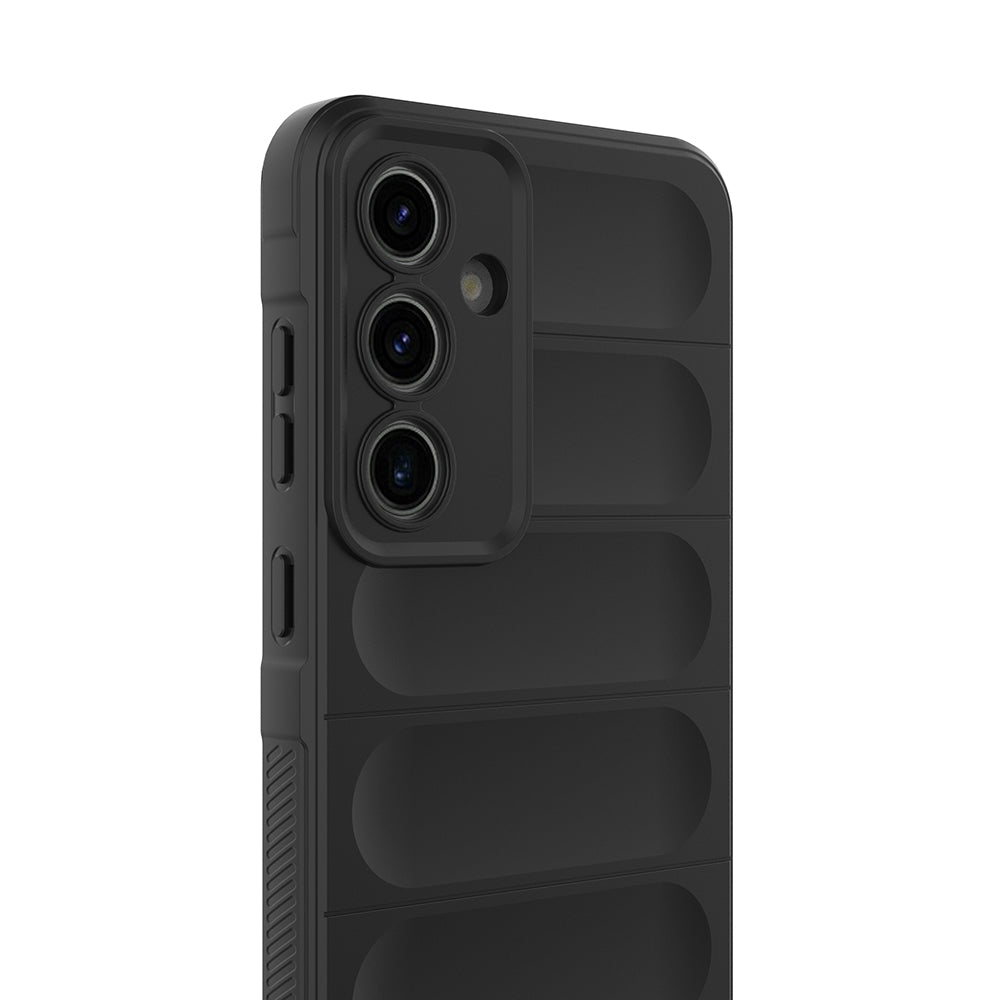 Galaxy S25 FE Kılıf Esnek TPU Oyuklu Arka Yüzey Tasarımlı Zore Etnik Silikon Kapak Siyah