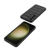 Galaxy S25 FE Kılıf Esnek TPU Oyuklu Arka Yüzey Tasarımlı Zore Etnik Silikon Kapak Lacivert